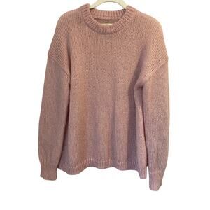 Jack Wills mohair wool blend fuzzy knit sweater crew neck soft pink womens sz 2
